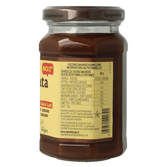 Nocciolata Hazelnootpasta zonder melk bio 250.00 Gram