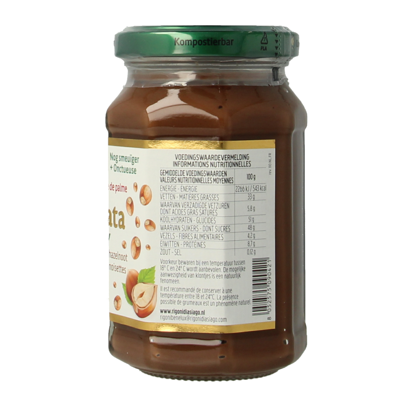 Nocciolata Hazelnootpasta crunchy bio 250 Gram