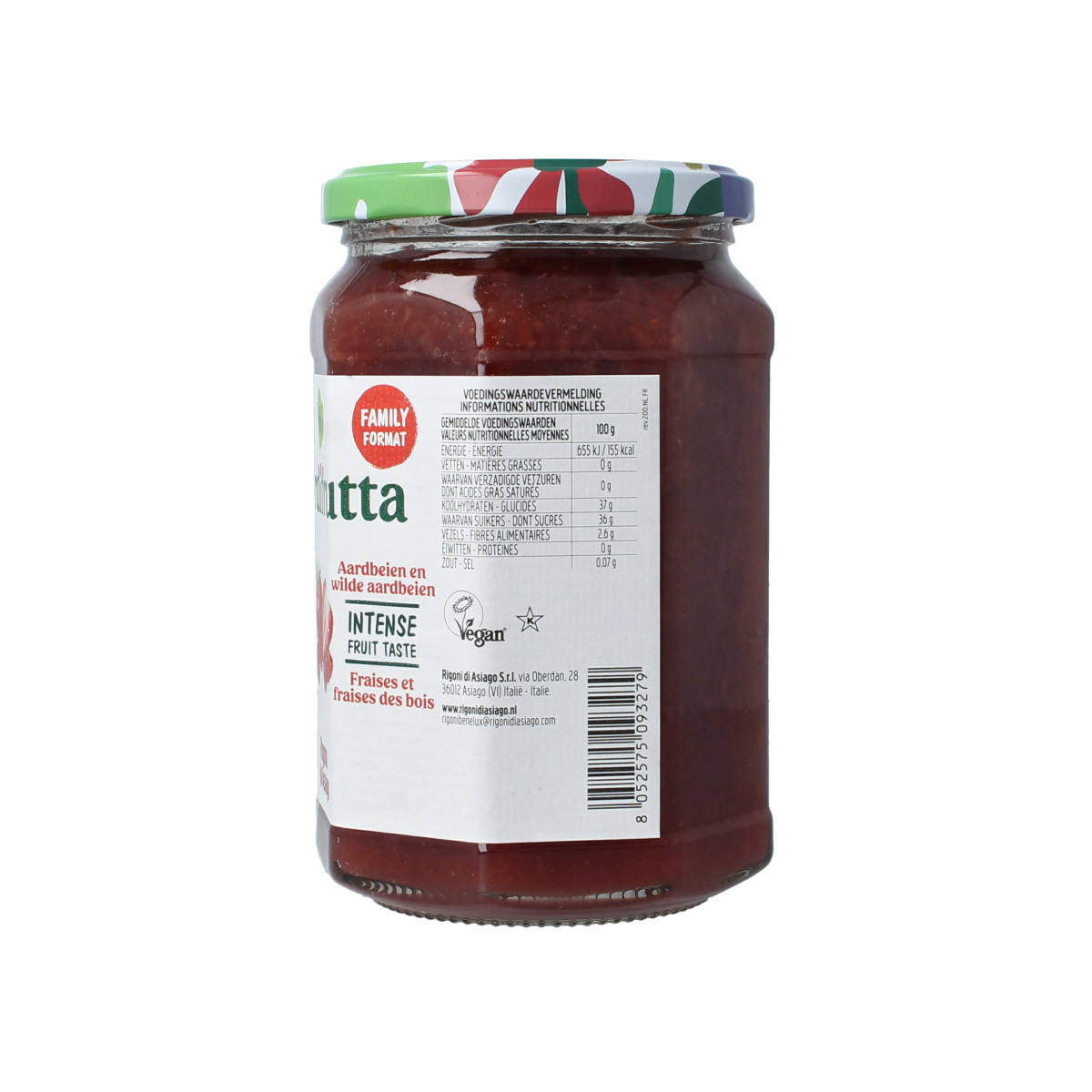 Fiordifrutta Aardbeien en wilde aardbeien jam bio 600.00 Gram