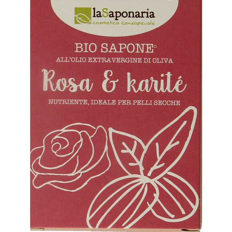 La Saponaria Zeep roos shea butter bio 100 Gram