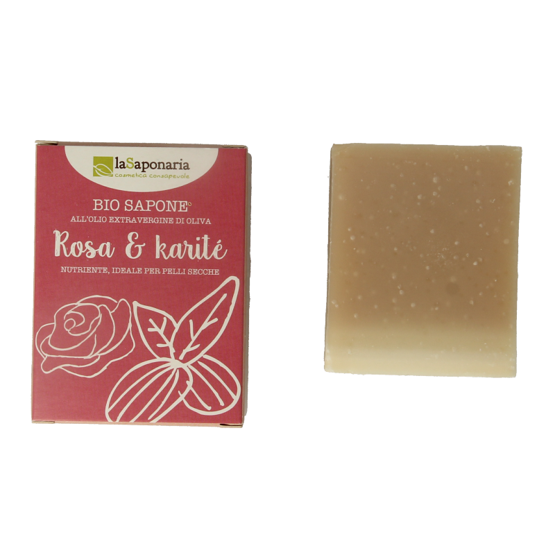La Saponaria Zeep roos shea butter bio 100 Gram