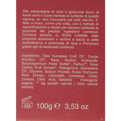 La Saponaria Zeep roos shea butter bio 100 Gram