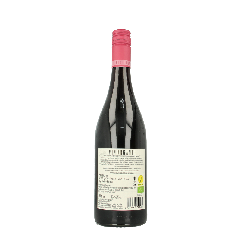 Vinorganic Merlot Italia rood bio 750 Milliliter