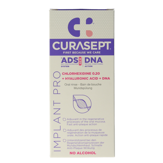 Curasept ADS DNA Implant Pro CHX 0,20% + HA mondspoelmiddel 200.00 Milliliter