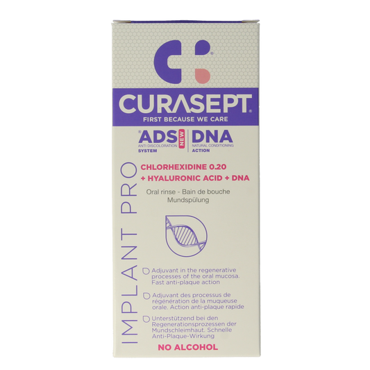 Curasept ADS DNA Implant Pro CHX 0,20% + HA mondspoelmiddel 200 Milliliter