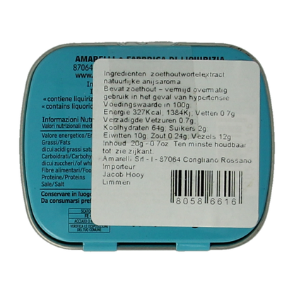 Amarelli Laurierdrop blikje anijs Chicchi 20.00 Gram