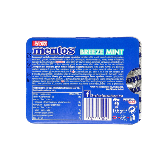 Mentos Gum breeze mint 12 Stuks