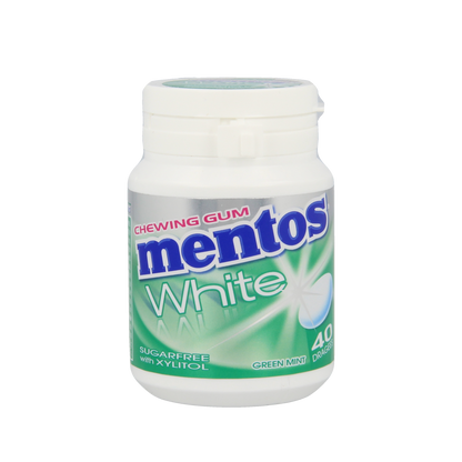 Mentos Gum greenmint white pot 40.00 Stuks
