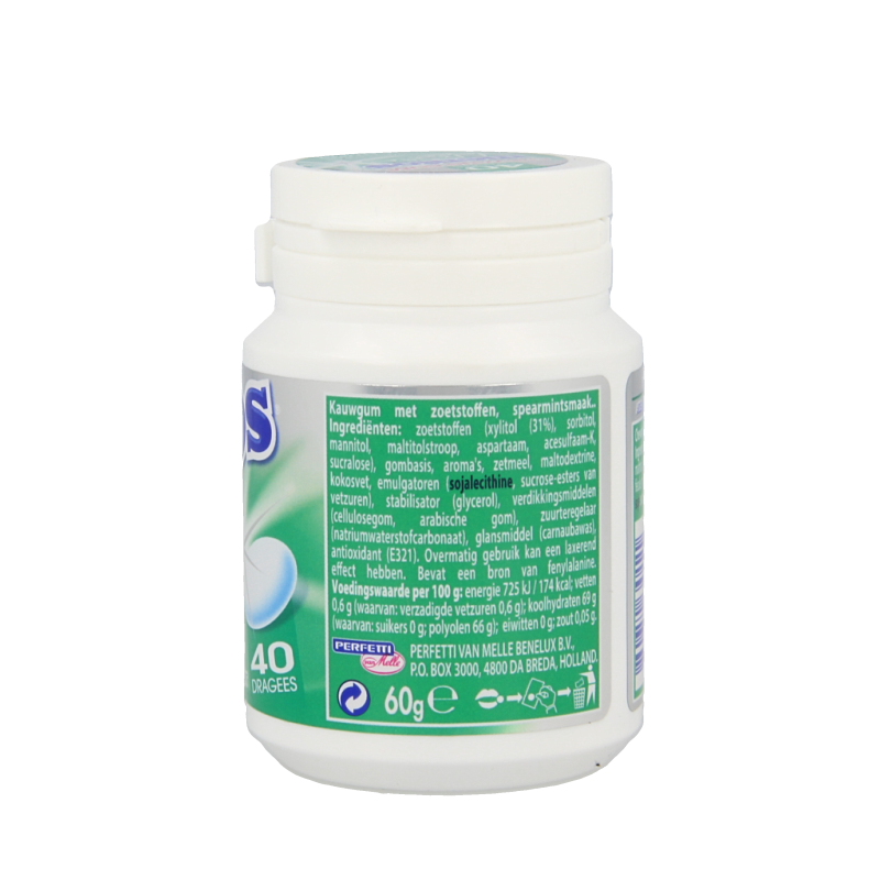 Mentos Gum greenmint white pot 40 Stuks