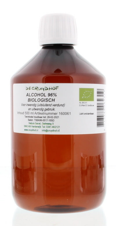 Cruydhof Alcohol 96% inwendig en uitwendig bio 500 Milliliter