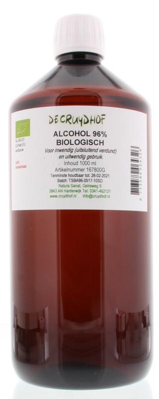 Cruydhof Alcohol 96% inwendig en uitwendig bio 1 Liter