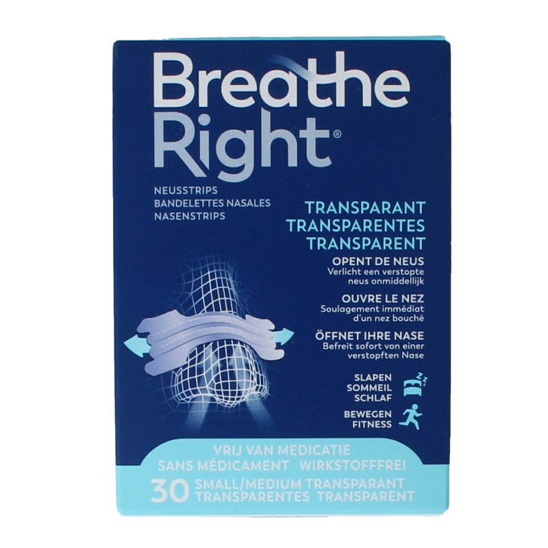 Breathe Right Neusstrips clear 30 Stuks