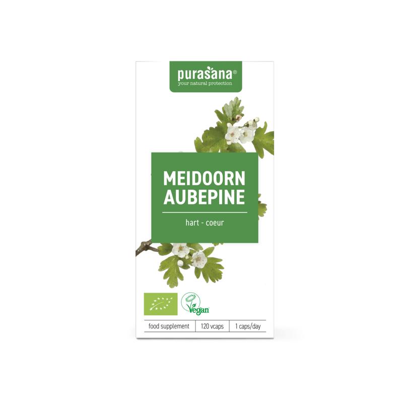 Purasana Meidoorn vegan bio 120 Vegetarische capsules