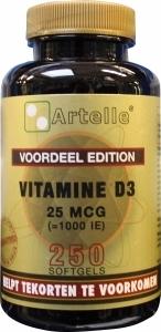 Artelle Vitamine D3 25mcg 250 Softgels