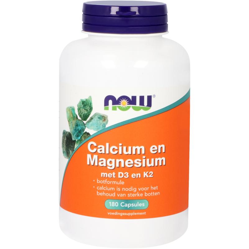 NOW Calcium en Magnesium met D3 en K2 180 Capsules