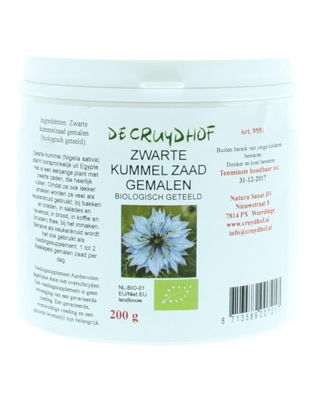 Cruydhof Zwarte kummelzaad poeder bio 200 Gram