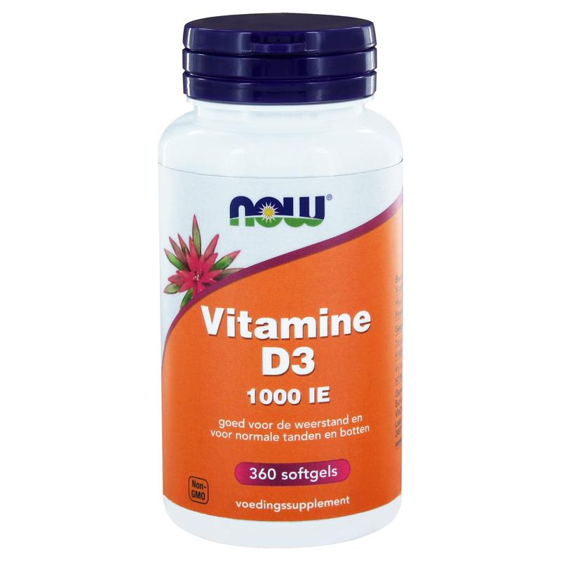 NOW Vitamine D3 1000IE 360 Softgels