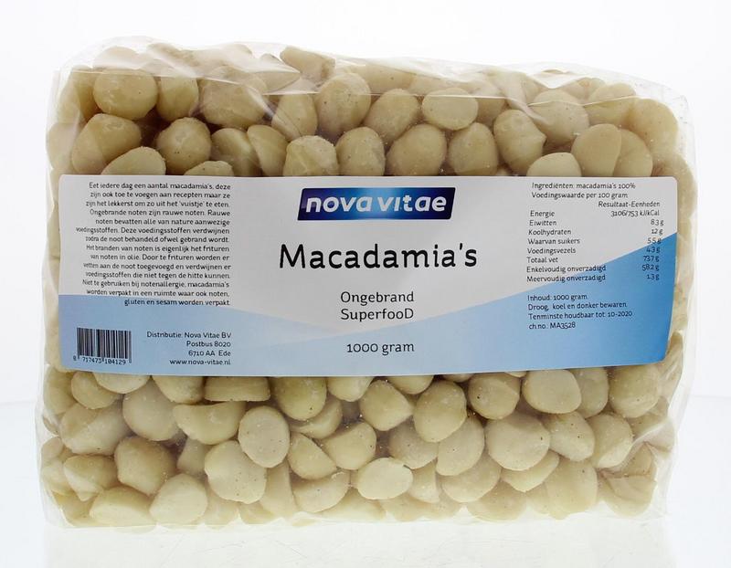 Nova Vitae Macadamia ongebrand raw 1 Kilogram