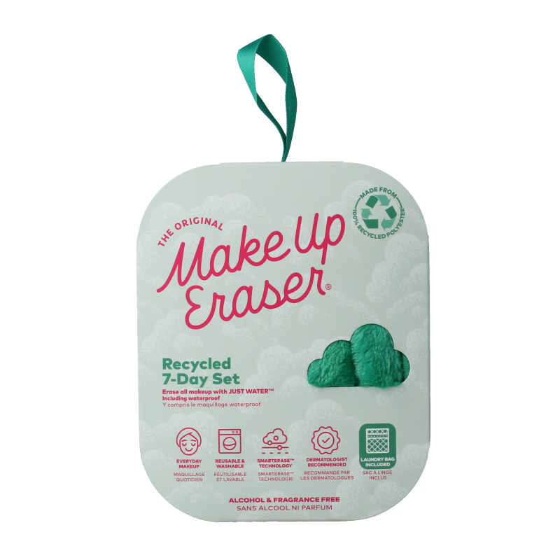 Make Up Eraser 7 Day set green recycled 7 Stuks