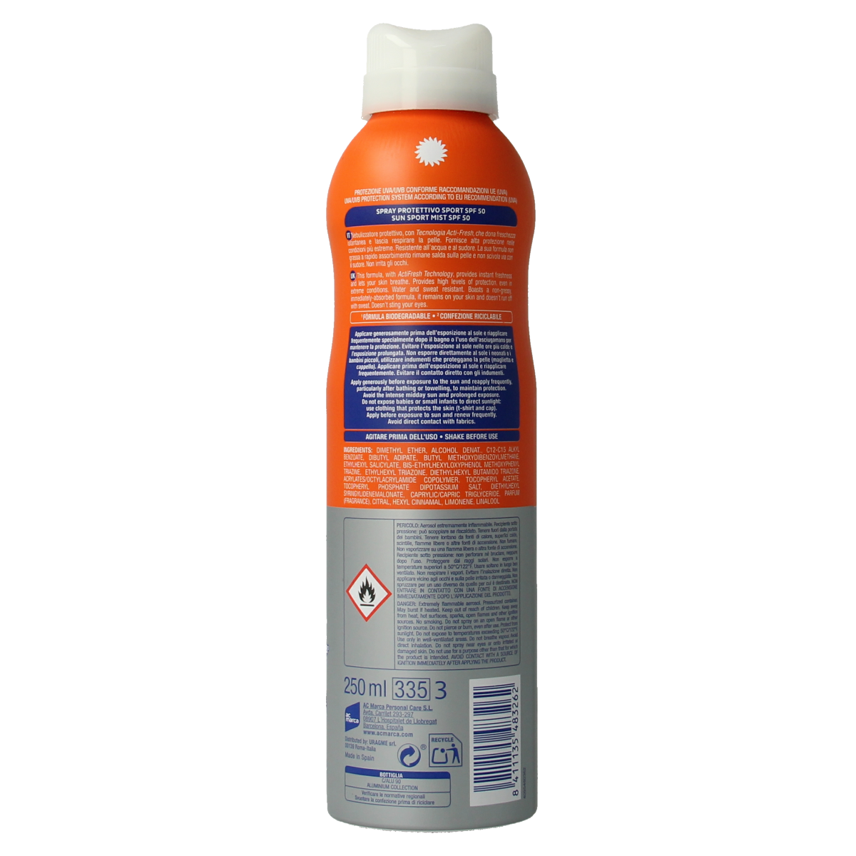 Ecran Sun milk spray invisible sport SPF50 250.00 Milliliter