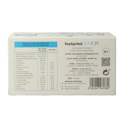 Soria Natural Fost print junior 20 x 15ml 1.00 Stuks