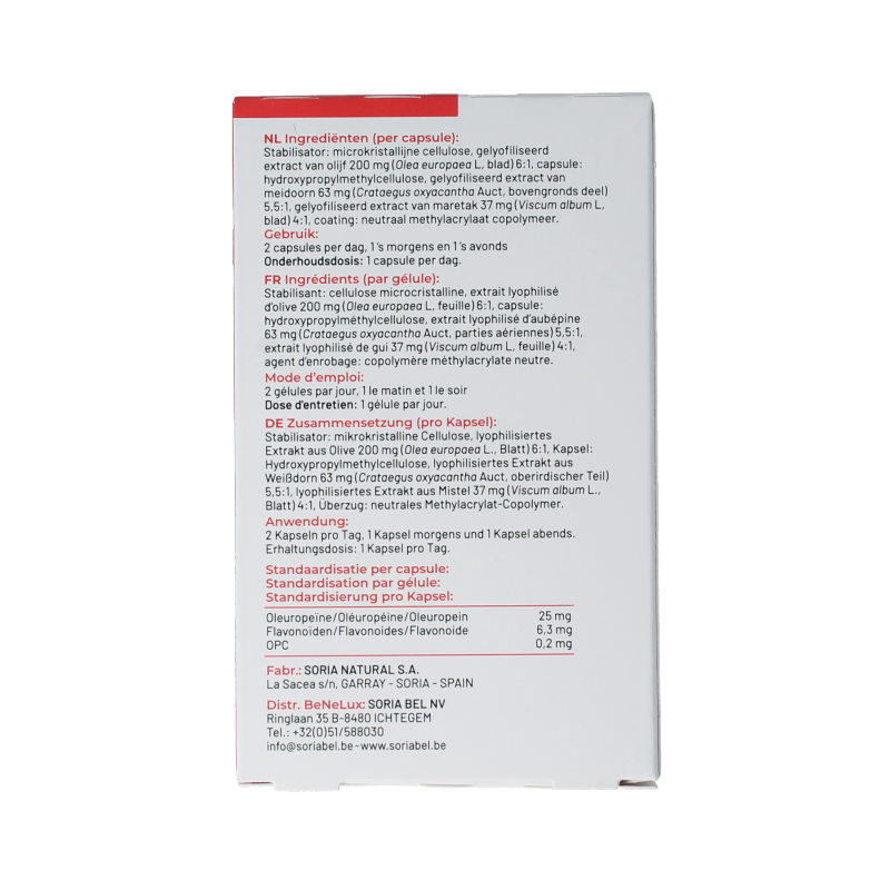 Soria Natural Tensivel bloeddruk 30 Capsules