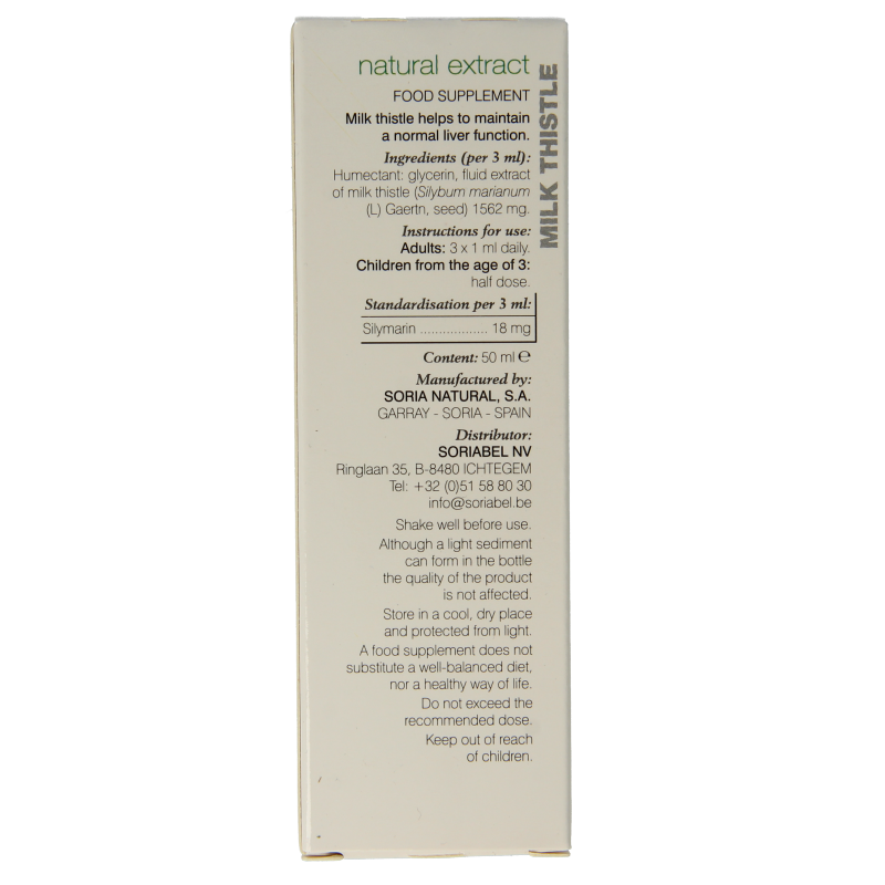 Soria Natural Silybum marianum extract 50 Milliliter