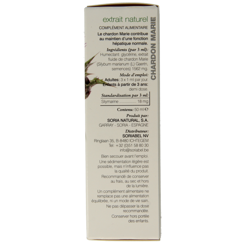 Soria Natural Silybum marianum extract 50 Milliliter