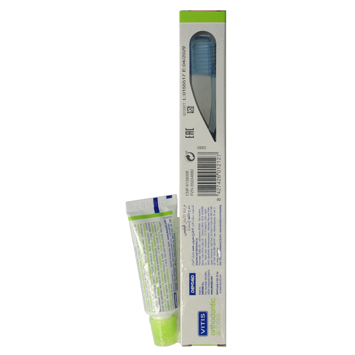 Vitis Orthodontic access borstel met sample tandpasta 1.00 Set