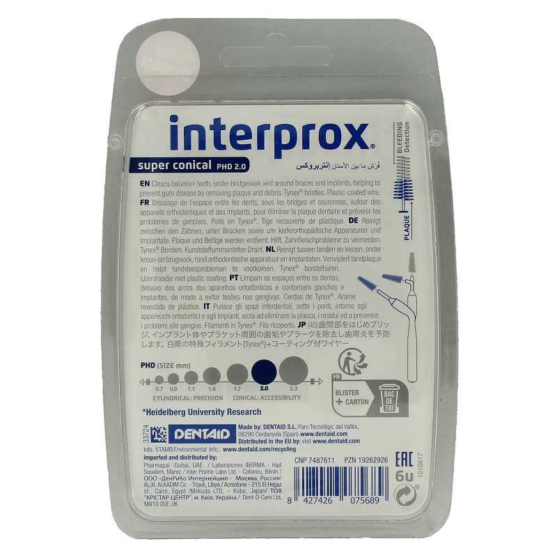 Interprox Super ragers conical donker blauw 6 Stuks