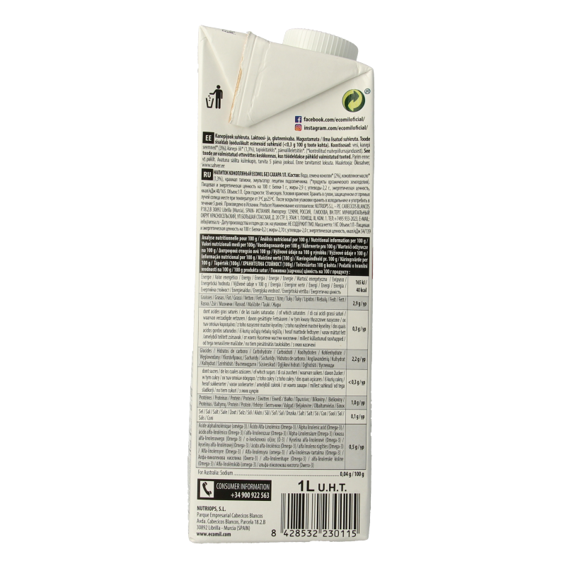 Ecomil Hennepdrank naturel bio 1 Liter