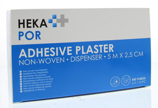 Hekapor Hechtpleister 5m x 2.50 non woven 6 Stuks