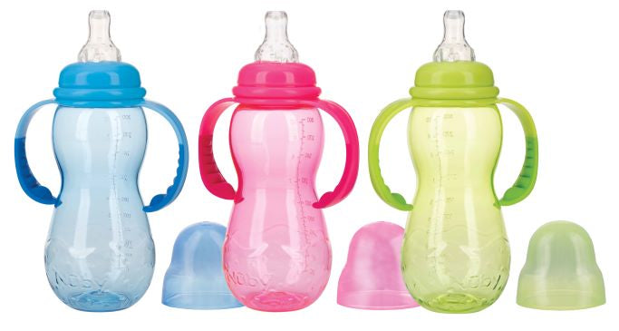 Nuby Fles standaard 320ml nondrip speen assorti 1 Stuks