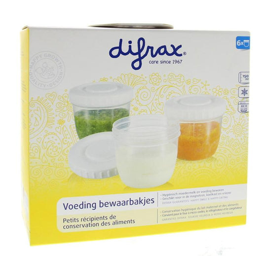 Difrax Voeding bewaarbakjes 6 Stuks