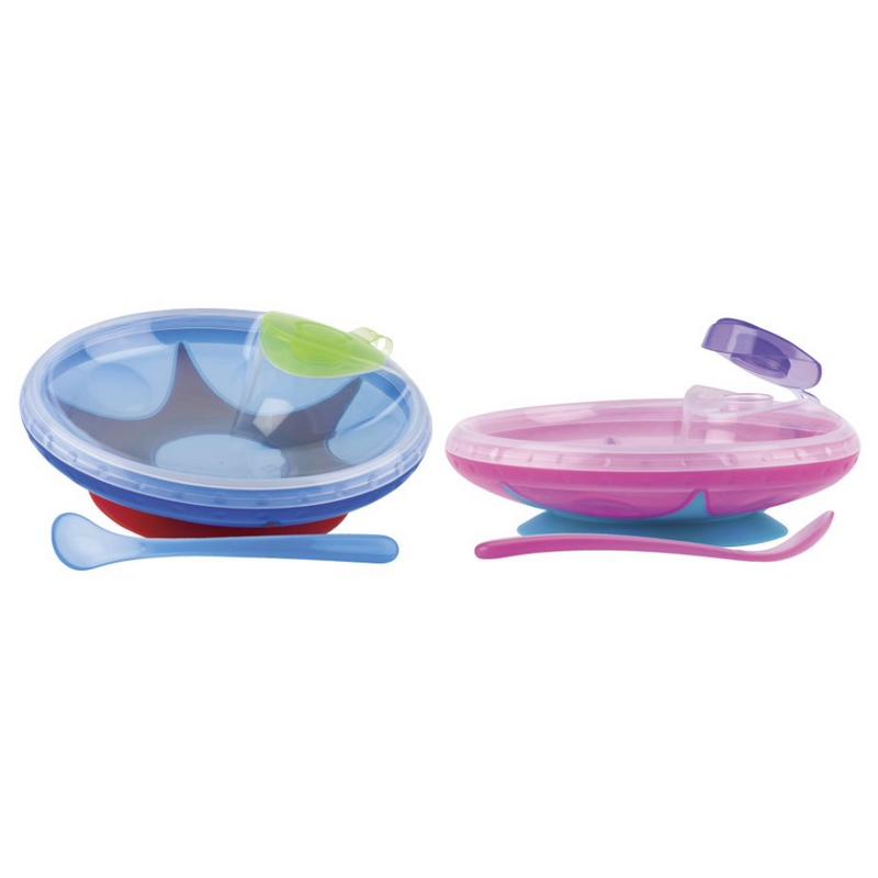 Nuby Warmtebehoudend bordje met zuignap & lepel  1 Stuks