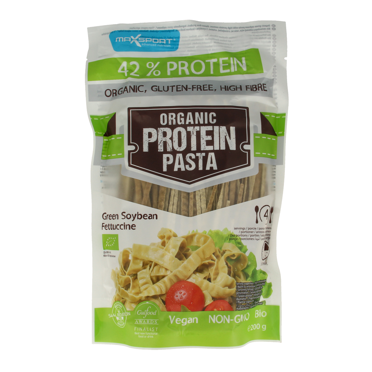 Max Sport Protein pasta green soybean fettucine bio 200.00 Gram