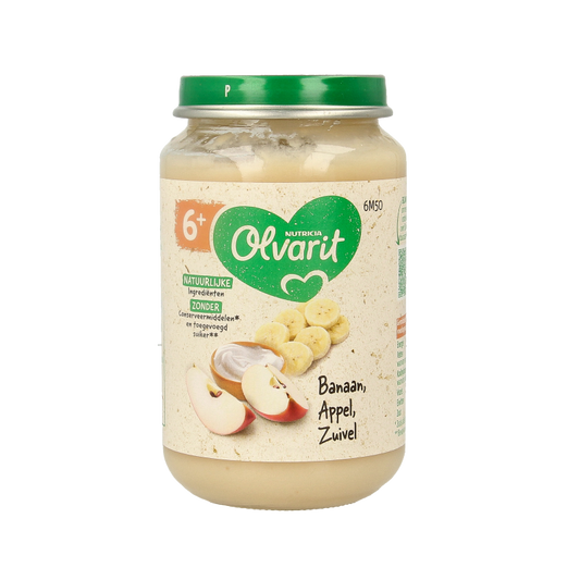 Olvarit Banaan appel yoghurt 6M50 200 Gram