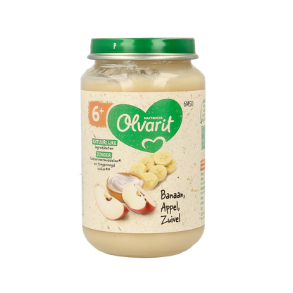 Olvarit Banaan appel yoghurt 6M50 200.00 Gram