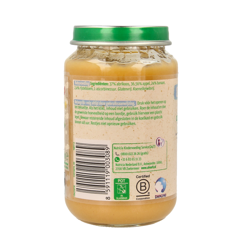 Olvarit Abrikoos appel banaan 8M59 200 Gram