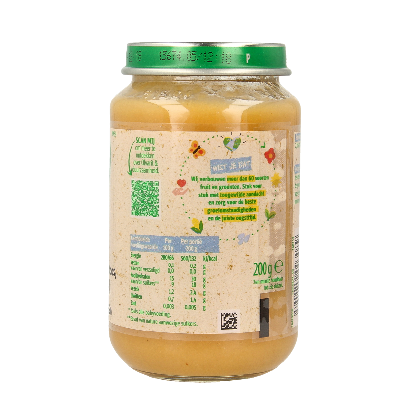 Olvarit Abrikoos appel banaan 8M59 200 Gram