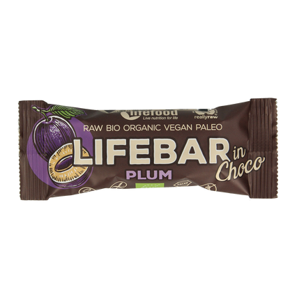 Lifefood Lifebar Inchoco pruimen bio raw 40.00 Gram