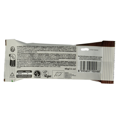 Lifefood Lifebar inchoco chocolade vanille raw bio 40.00 Gram