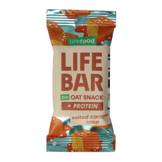 Lifefood Lifebar oatsnack proteine salted caramel crisp bio 40.00 Gram