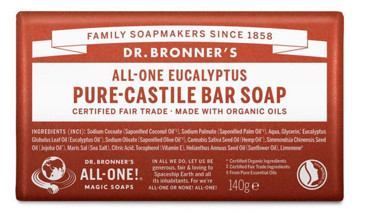Dr Bronners Barsoap eucalyptus 140 Gram