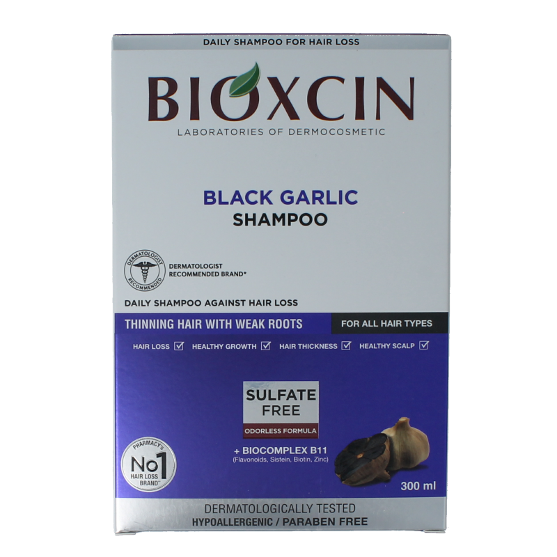 Bioxcin Shampoo zwarte knoflook 300 Milliliter