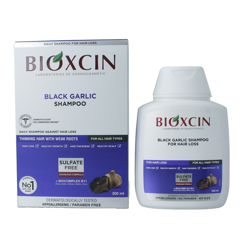 Bioxcin Shampoo zwarte knoflook 300 Milliliter