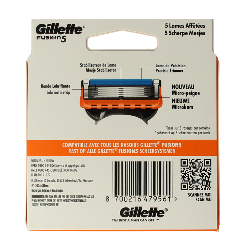 Gillette Fusion manual blades 8 Stuks