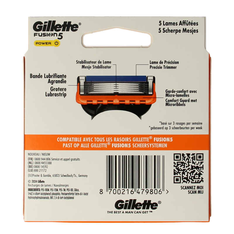 Gillette Fusion power blades 8 Stuks