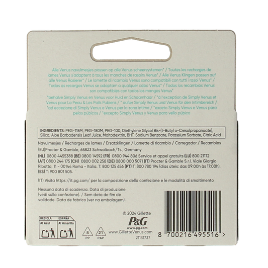 Gillette Venus smooth sensitive blades 4 Stuks