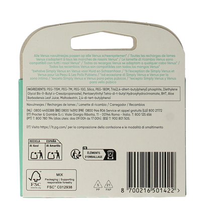 Gillette Venus deluxe smooth sensitive blades 3.00 Stuks